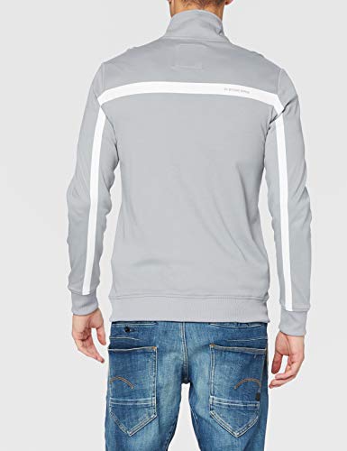 G-STAR RAW Zip Through Track Tweeter Camiseta de Manga Larga con Cremallera, Gris (Steel Grey), XS para Hombre