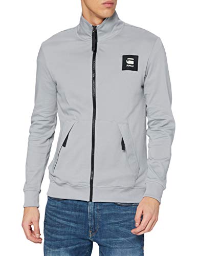 G-STAR RAW Zip Through Track Tweeter Camiseta de Manga Larga con Cremallera, Gris (Steel Grey), XS para Hombre