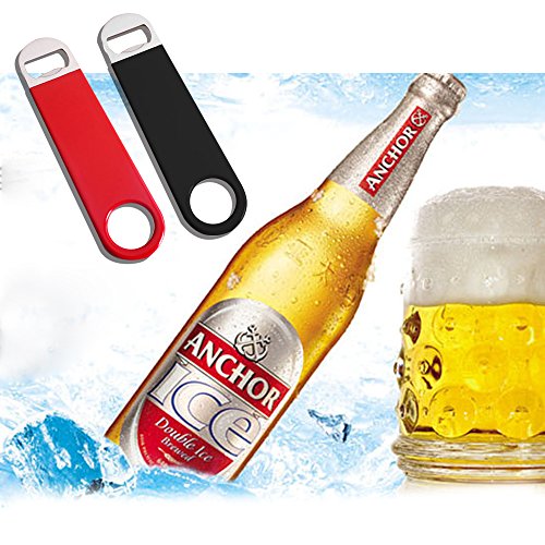 G2PLUS 2PCS Abrebotellas Abridores de Cerveza con Mango de Goma anti Deslizante Abridor de Botella de Cerveza para Doméstico,18x4CM