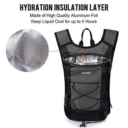 G4Free Mochila de hidratación Duradera Impermeable para Correr con Vejiga de Agua de 2L de Grado Alimenticio de PEVA para Senderismo Ciclismo Caminar