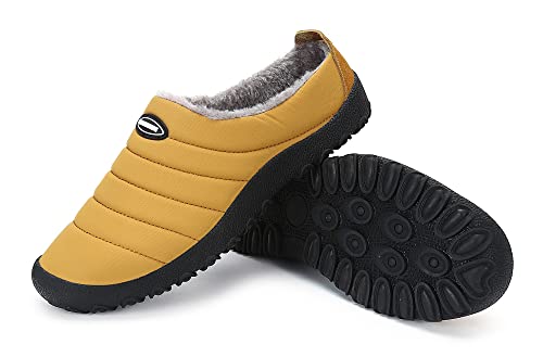 Gaatpot Unisex Adulto Invierno Zapatillas de Casa Antideslizantes Cálido Fluff Pantuflas Zapatos de Casa Interior Suave Algodón Zapatilla Amarillo 41EU