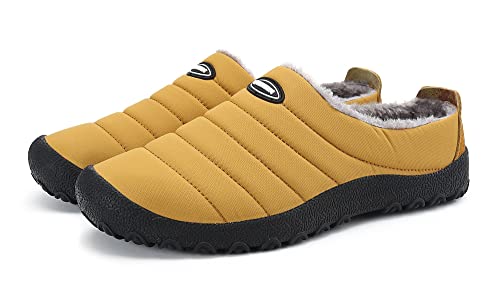 Gaatpot Unisex Adulto Invierno Zapatillas de Casa Antideslizantes Cálido Fluff Pantuflas Zapatos de Casa Interior Suave Algodón Zapatilla Amarillo 41EU