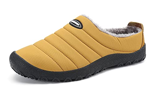 Gaatpot Unisex Adulto Invierno Zapatillas de Casa Antideslizantes Cálido Fluff Pantuflas Zapatos de Casa Interior Suave Algodón Zapatilla Amarillo 41EU