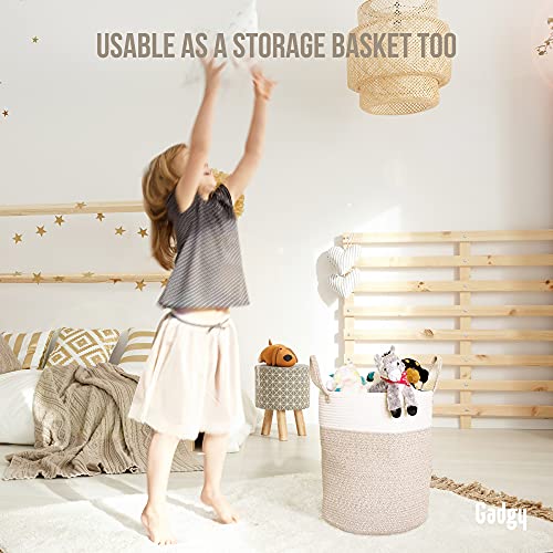 Gadgy Cesta Mimbre Grande | 52 Litros | Ceswto Ropa Sucia Mimbre | Cesto Juguetes | Cestas Almacenaje Decorativas | Cesta Ropa Limpia | Cesta Yute | Cesta Mimbre Blanca