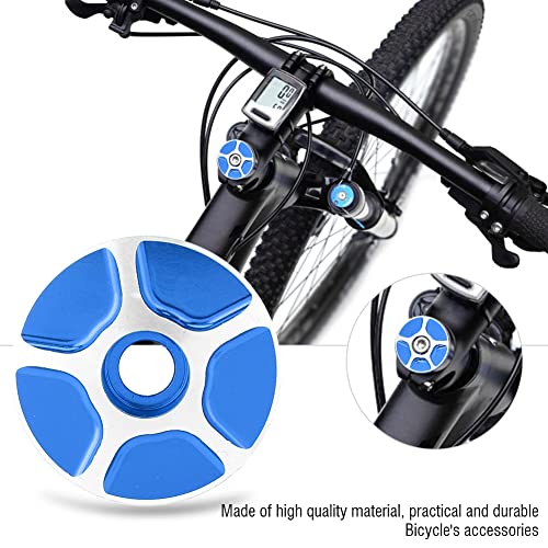 Gaeirt Tapa para Auriculares de Bicicleta, Ligera Y Elegante Tapa de Vástago de MTB Simple Y Elegante Amplia Compatibilidad para Bicicleta de Carretera MTB(Azul)