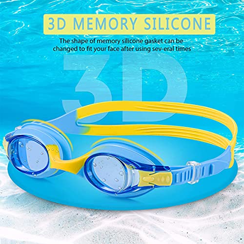 Gafas de Buceo Para Niños, Gafas Piscina Niños, Disponible Para Niños Y Niñas de 3 a 12 años. Antivaho y anti-ultravioleta, Con 2x Tapones Para Los Oídos, 1x Pinzas Para La Nariz