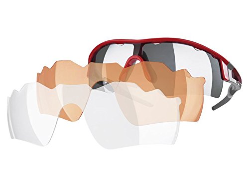 Gafas deportivas con protección UV 100%, color rojo y gris (brillante)