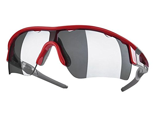 Gafas deportivas con protección UV 100%, color rojo y gris (brillante)