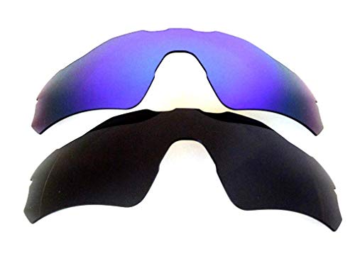 Galaxia Lentes De Repuesto Para Oakley Radar EV Path negro y Azul Polarizado 2 Par - Estándar, regular