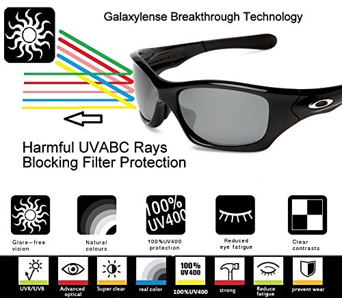 Galaxy Lentes de Repuesto para Oakley Radar Path Black&blue&gray&red Color Polorized 4 Pares, Gratis ENVÍO y MANEJO - Black&blue&gray&red, Estándar