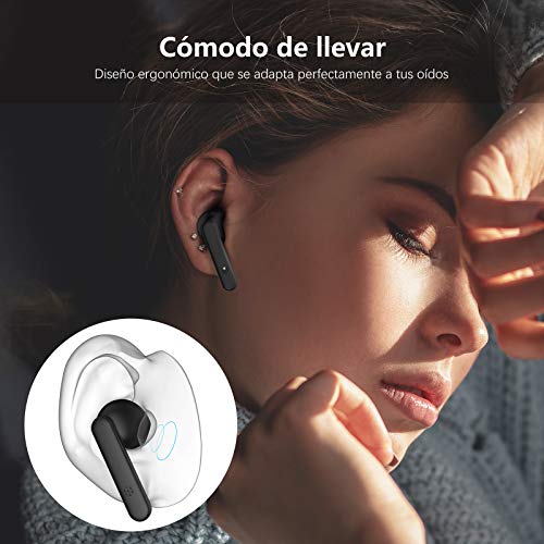 GAMURRY Auriculares Bluetooth,inalámbricos cascos bluetooth,Con llamada de Micrófono y Control Táctil,Con Estuche de Carga Portátil,IPX5 a prueba de agua, Adecuada Para Teléfono móvil,Computadora, etc