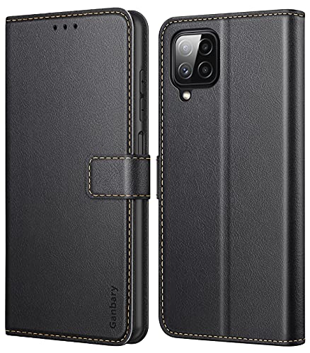 Ganbary Funda Compatible con Samsung Galaxy A22 4G/ M22, Funda Movil Carcasa PU Cuero con Ranura para Tarjeta Cierre Magnético, Función de Soporte para Galaxy A22 4G/ Galaxy M22, Negro