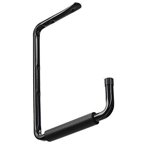 Ganchos de Garaje, 39 * 28cm Ganchos para Colgar Techo de Acero para Almacenamiento de Pared con EVA Revestimiento Antideslizante, Soporte Bici para Organizar Escaleras, Bicicletas, 2 Piezas/Negro