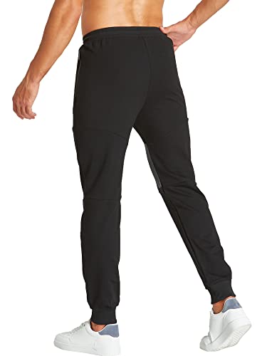 Gaocai Pantalones de chándal Ligeros para Hombre Pantalones de Gimnasia Pantalones de chándal Pantalones para Correr con Cintura elástica Negro L