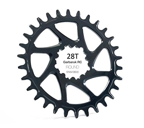 Garbaruk Monocorona 28d direct mount bb30 round sram Noir) (Monocorone VTT wide/Narrow chainring 28t direct mount bb30 round black sram Narrow wide Chainrings (-)