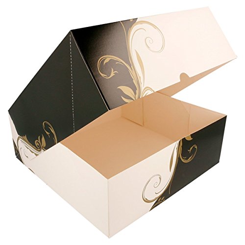 García de Pou 204.67 Cajas Pastelería Sin Ventana 275 G/M2, 28 x 28 x 10 cm, Set de 50, Blanco