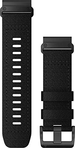 Garmin Ersatzbracelet QuickFit 26mm Nylon Negro Acero Fino - apropiado para D2 Delta PX, Fenix 5X, Fenix 6X, tactix Charlie, tactix Delta