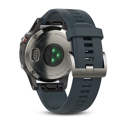 Garmin Fenix 5 - Reloj multideporte con GPS y medidor de frecuencia cardiaca, lente de cristal y bisel de acero inoxidable, 47 mm, Plata/Gris Granito (Reacondicionado)