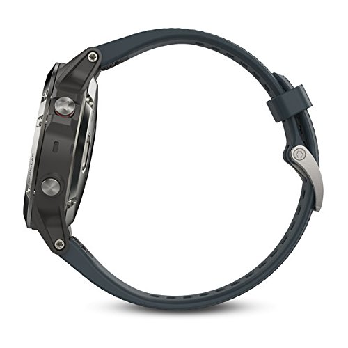 Garmin Fenix 5 - Reloj multideporte con GPS y medidor de frecuencia cardiaca, lente de cristal y bisel de acero inoxidable, 47 mm, Plata/Gris Granito (Reacondicionado)