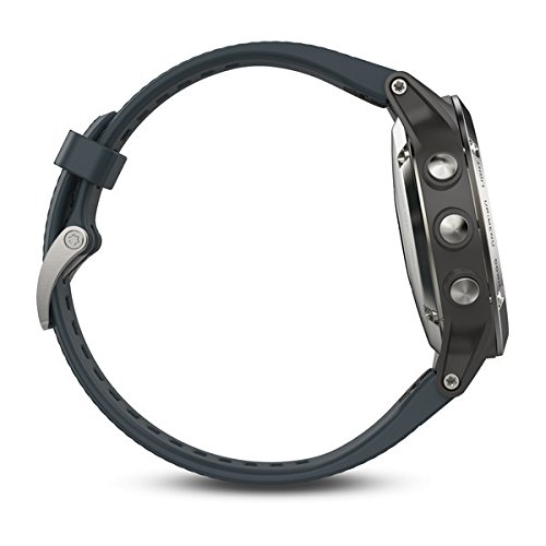 Garmin Fenix 5 - Reloj multideporte con GPS y medidor de frecuencia cardiaca, lente de cristal y bisel de acero inoxidable, 47 mm, Plata/Gris Granito (Reacondicionado)