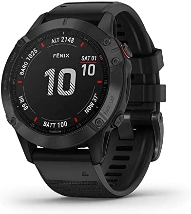 Garmin fēnix ​​6 PRO - Reloj GPS multideporte con mapas, música, frecuencia cardíaca y sensores, Negro con correa negra