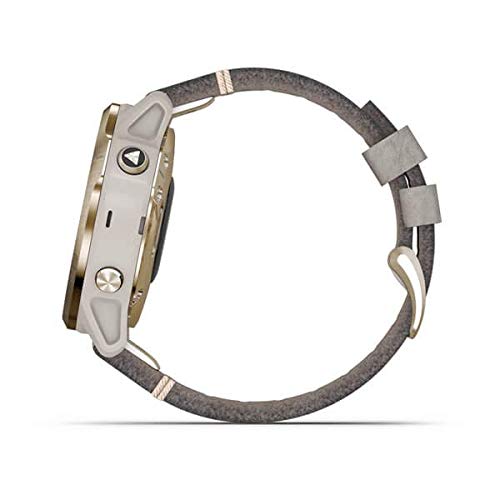 Garmin Fenix 6S Pro Solar m. Veloursleder-Bracelet 20mm, Gris