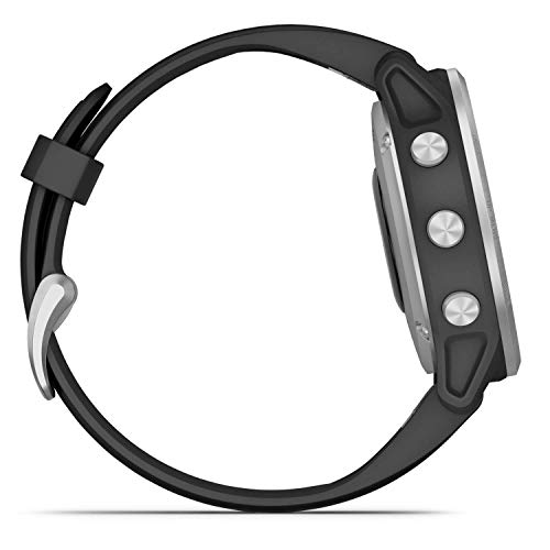 Garmin fēnix ​​6S - Reloj GPS multideporte definitivo con sensores, VO2 Max,frecuencia cardíaca, carga de entrenamiento, Plateado con correa negra