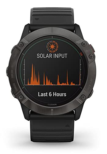 GARMIN FENIX 6X PRO SOLAR Bisel Titanium Carbon Gray DLC con Black Band 010-02157-21