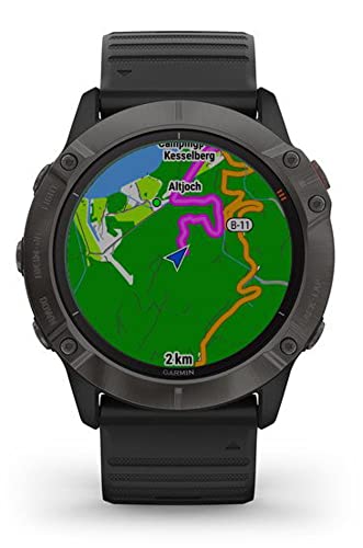 GARMIN FENIX 6X PRO SOLAR Bisel Titanium Carbon Gray DLC con Black Band 010-02157-21