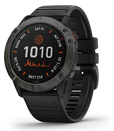 GARMIN FENIX 6X PRO SOLAR Bisel Titanium Carbon Gray DLC con Black Band 010-02157-21