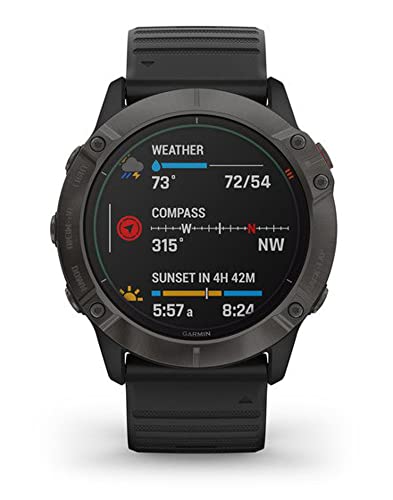 GARMIN FENIX 6X PRO SOLAR Bisel Titanium Carbon Gray DLC con Black Band 010-02157-21