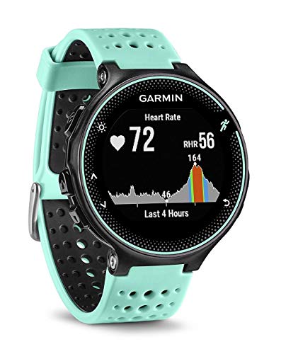 Garmin Forerunner 235 - Reloj con pulsómetro en la muñeca, unisex, color eléctrico Negro y Azul Hielo, talla única