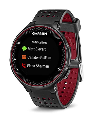 Garmin Forerunner 235 - Reloj con pulsómetro en la muñeca, unisex, color negro y rojo, talla única