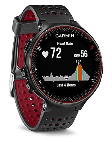 Garmin Forerunner 235 - Reloj con pulsómetro en la muñeca, unisex, color negro y rojo, talla única