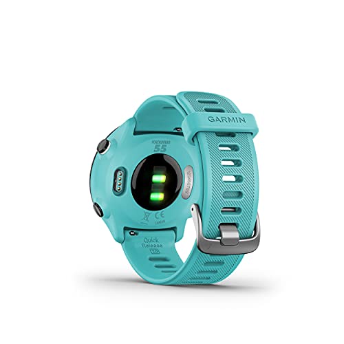 Garmin Forerunner 55 - Reloj inteligente para running con GPS, planes de entrenamiento, notificaciones y seguimiento del bienestar, Turquesa