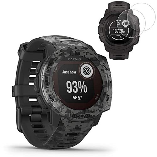 Garmin Instinct Solar GPS Smartwatch Camo Edition(010-02293-15) w/ 2X Screen Protectors