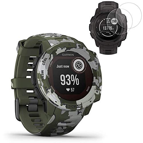 Garmin Instinct Solar GPS Smartwatch Camo Edition(010-02293-16) w/ 2X Screen Protectors