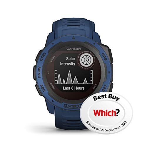 Garmin Instinct Solar, Reloj GPS resistente con carga solar - Azul