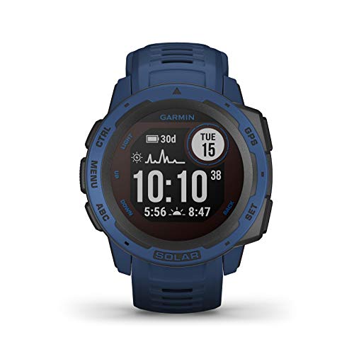 Garmin Instinct Solar, Reloj GPS resistente con carga solar - Azul