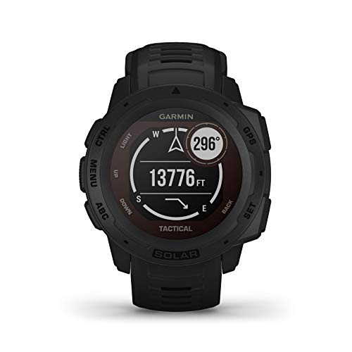 Garmin Instinct Tactical Solar, Reloj GPS resistente con carga solar y funciones tácticas - Negro