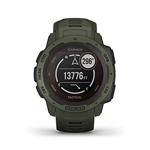 Garmin Instinct Tactical Solar, Reloj GPS resistente con carga solar y funciones tácticas - Verde militar