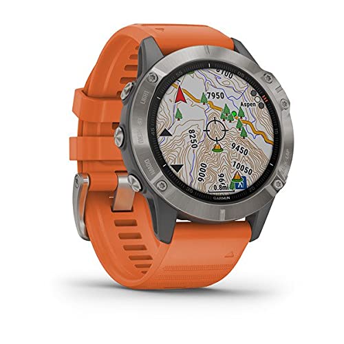Garmin - Reloj GPS con Pulsómetro Fenix 6 Zafiro Titanio + Pulsera Quick Fit, Negro