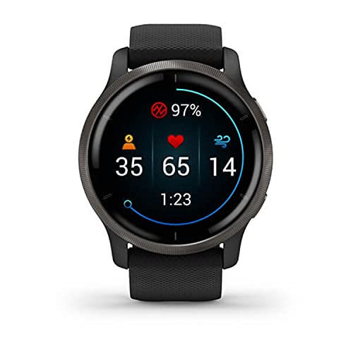 Garmin Venu 2 - Reloj inteligente con GPS, música y deportes, Negro