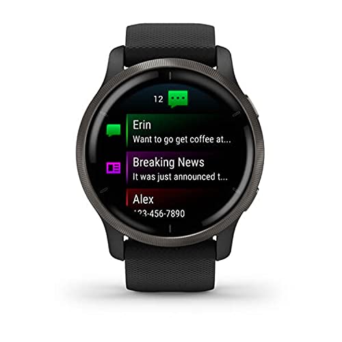 Garmin Venu 2 - Reloj inteligente con GPS, música y deportes, Negro
