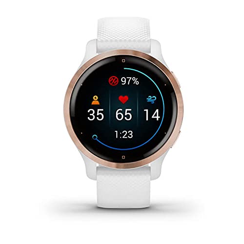 Garmin Venu 2S - Reloj inteligente con GPS, música y deportes, Blanco Rose Gold