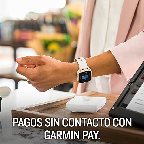 Garmin Venu Sq Music, Reloj Inteligente con GPS, Blanco/Gris, Amazon Edición Especial