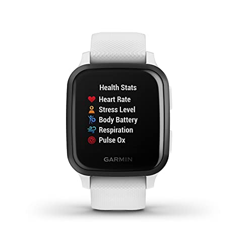 Garmin Venu Sq Music, Reloj Inteligente con GPS, Blanco/Gris, Amazon Edición Especial