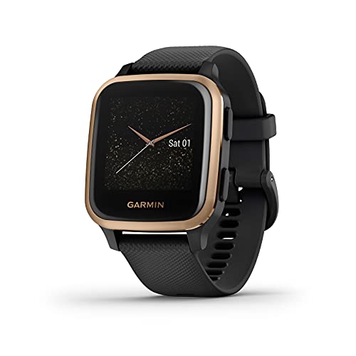 Garmin Venu Sq Music, Reloj Inteligente con GPS, Negro/Rosa Dorado, Amazon Edición Especial