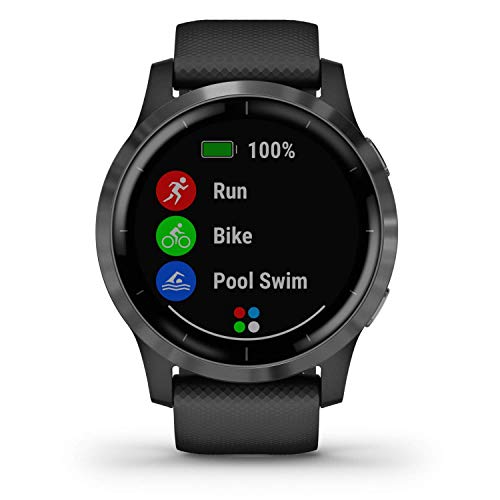 Garmin Vivoactive 4 - Reloj Inteligente con GPS y Funciones de Control de la Salud Durante Todo el día, Color Negro (Reacondicionado)