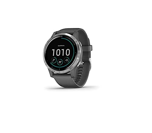 Garmin Vivoactive 4 - Reloj inteligente con GPS y funciones de control de la salud durante todo el día, color plata y gris
